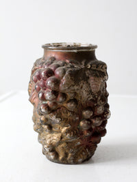 vintage Goofus glass vase with grape relief