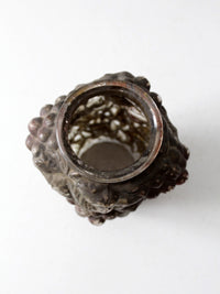 vintage Goofus glass vase with grape relief