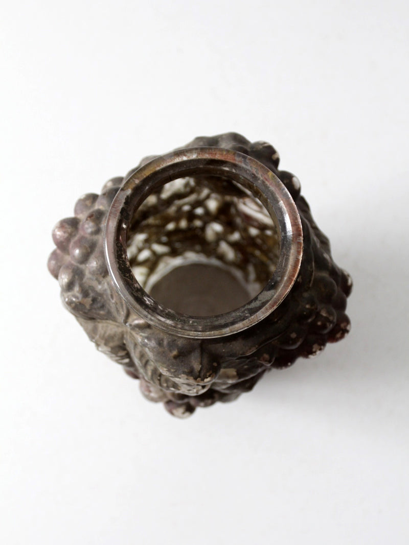 vintage Goofus glass vase with grape relief