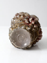 vintage Goofus glass vase with grape relief