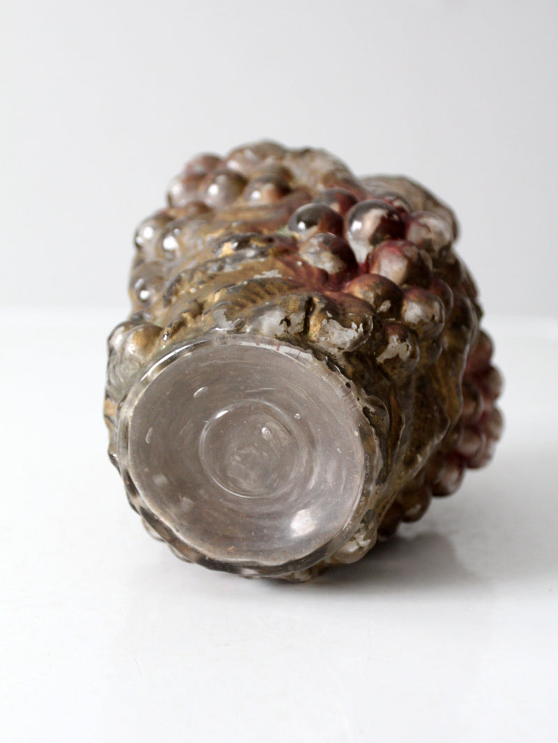 vintage Goofus glass vase with grape relief
