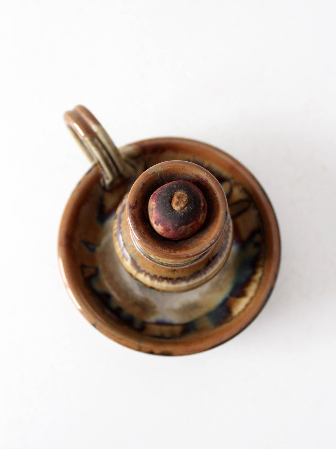 vintage studio pottery oil lamp