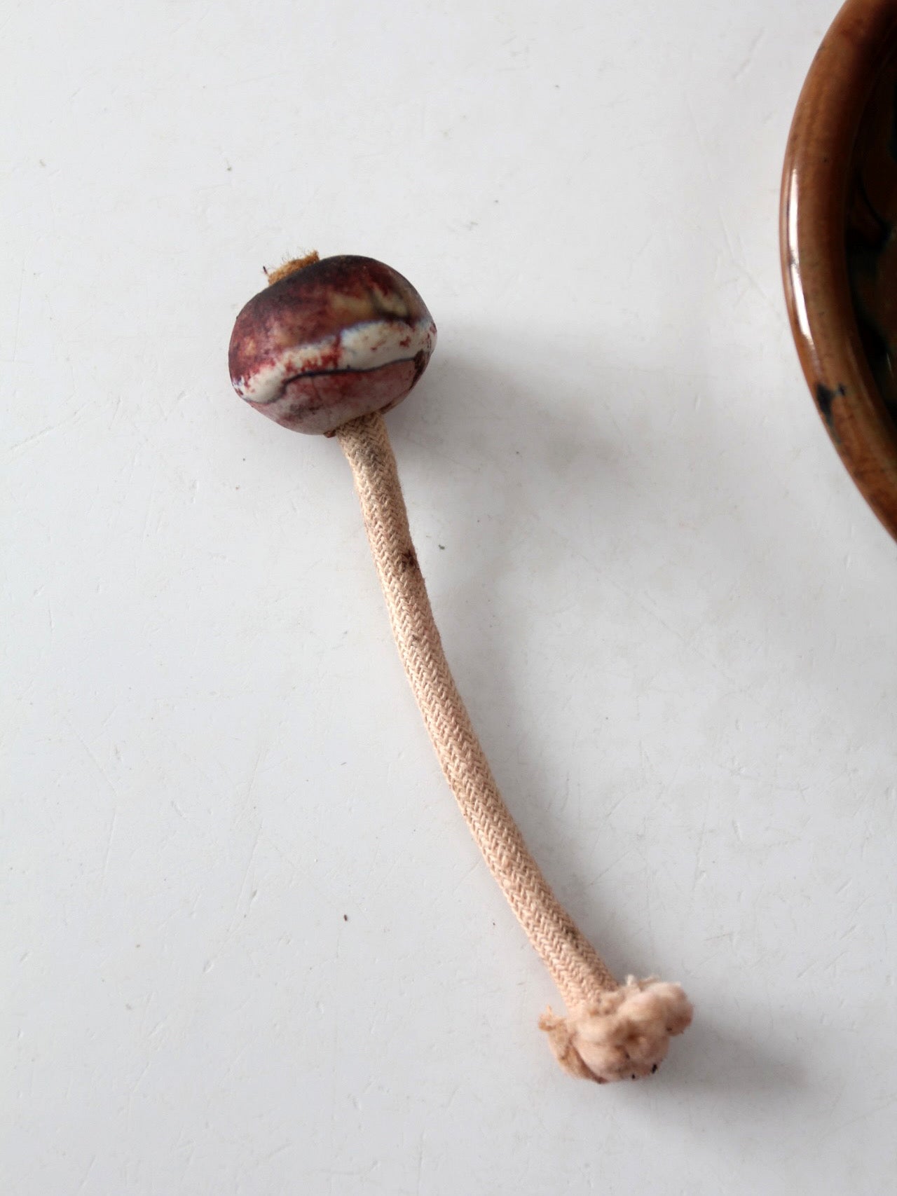 vintage studio pottery oil lamp