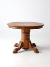 antique round oak dining table