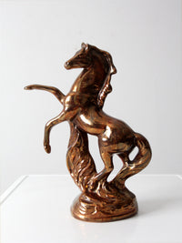 mid-century metallic glaze ceramic horse