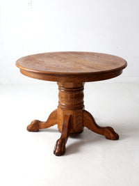 antique round oak dining table