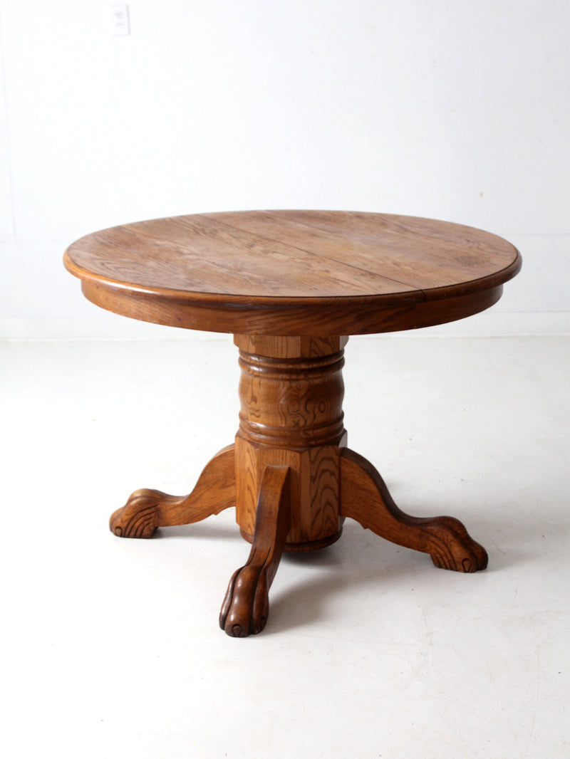 antique round oak dining table