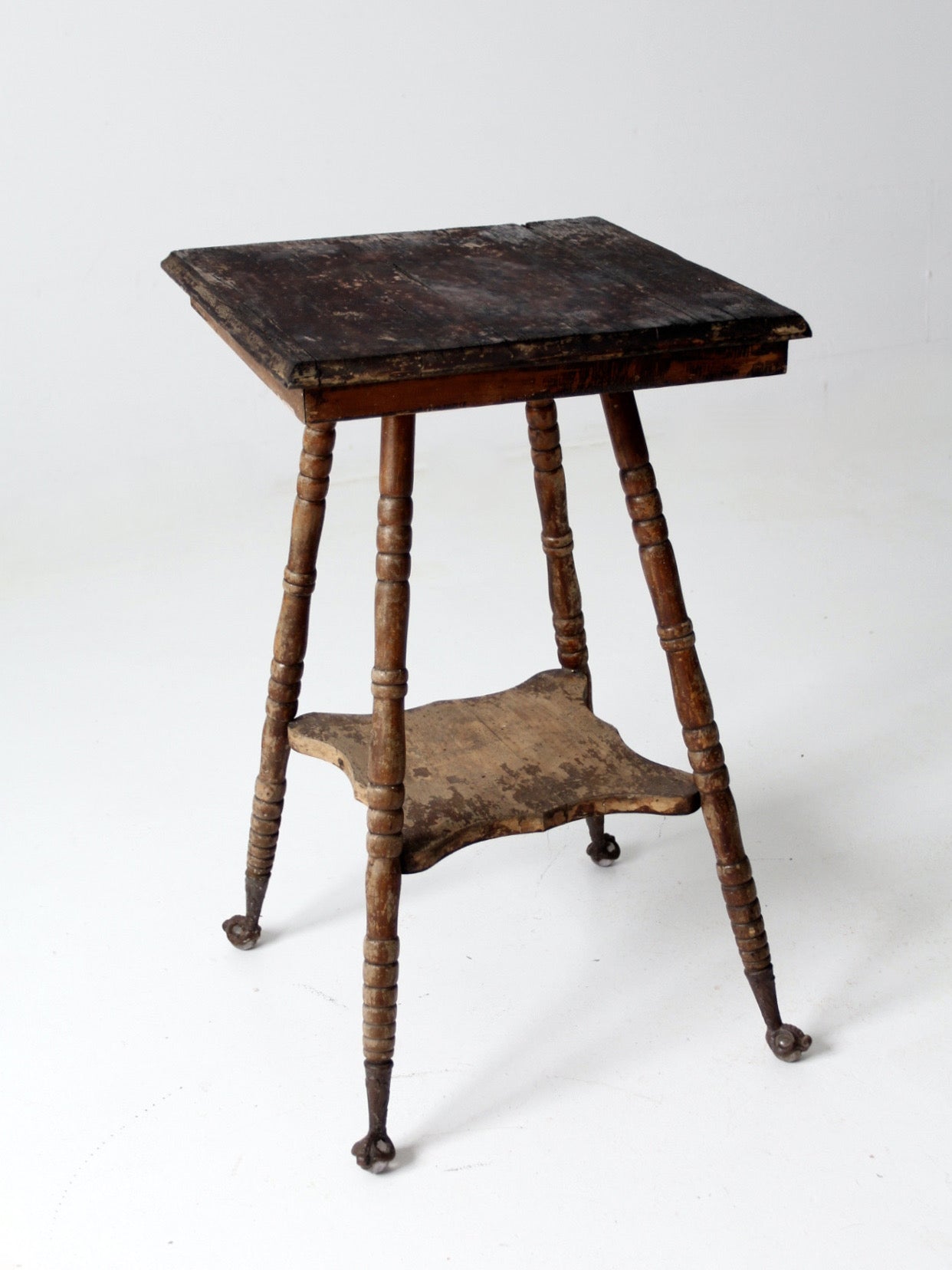 antique Victorian claw foot side table