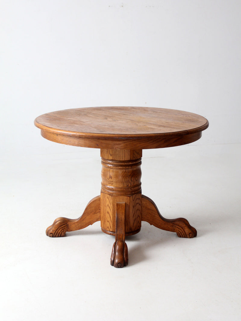 antique round oak dining table