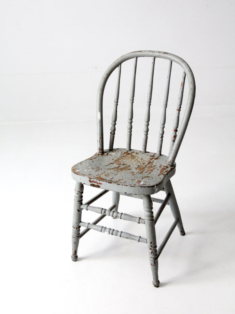 antique painted spindle back farmhouse chair