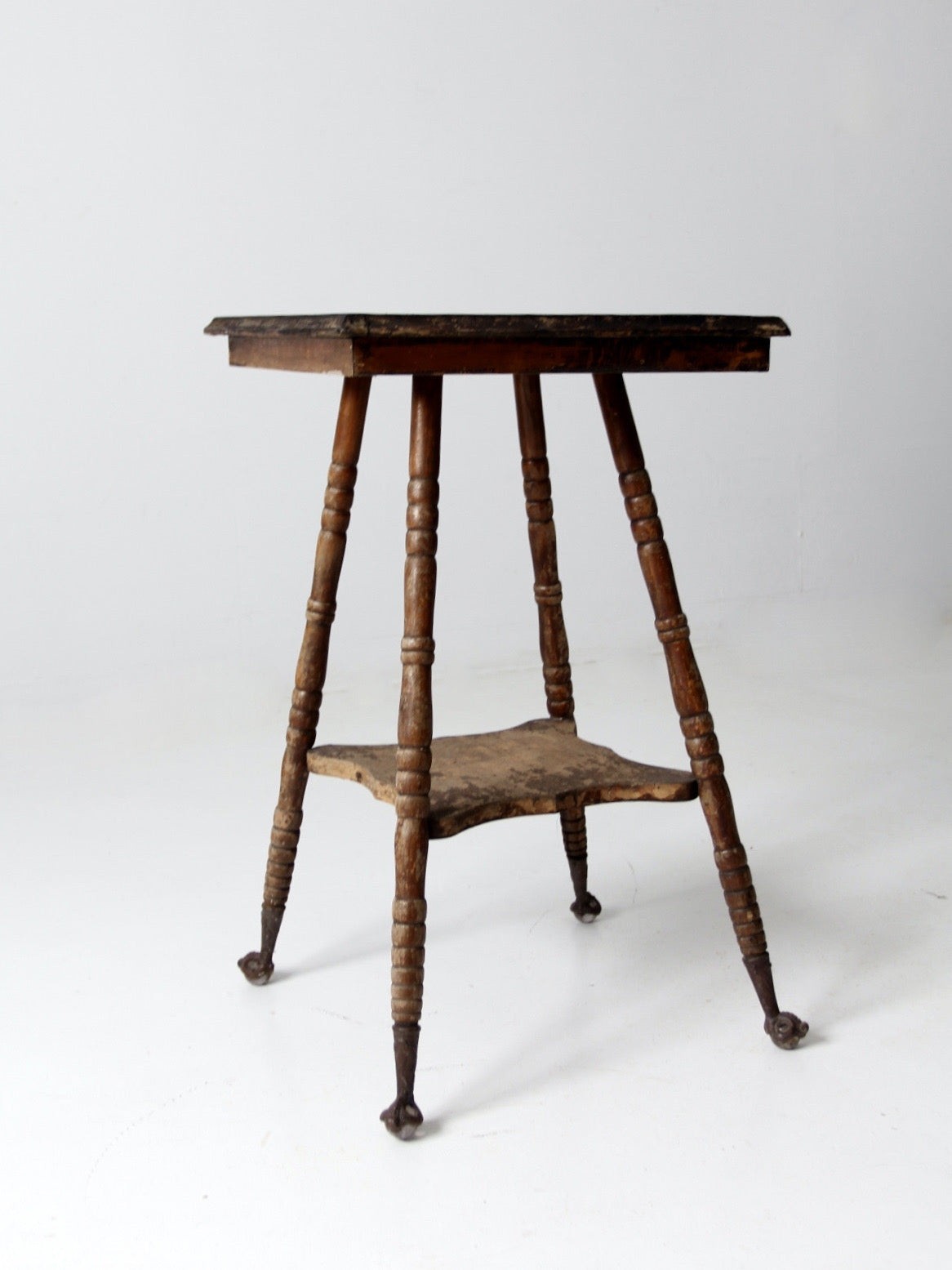 antique Victorian claw foot side table