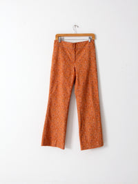 vintage Oscar de la Renta orange paisley bootcut pants