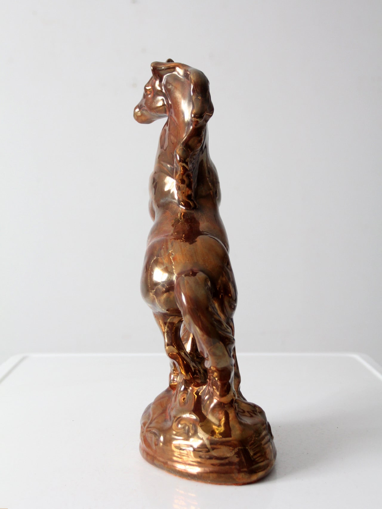 mid-century metallic glaze ceramic horse