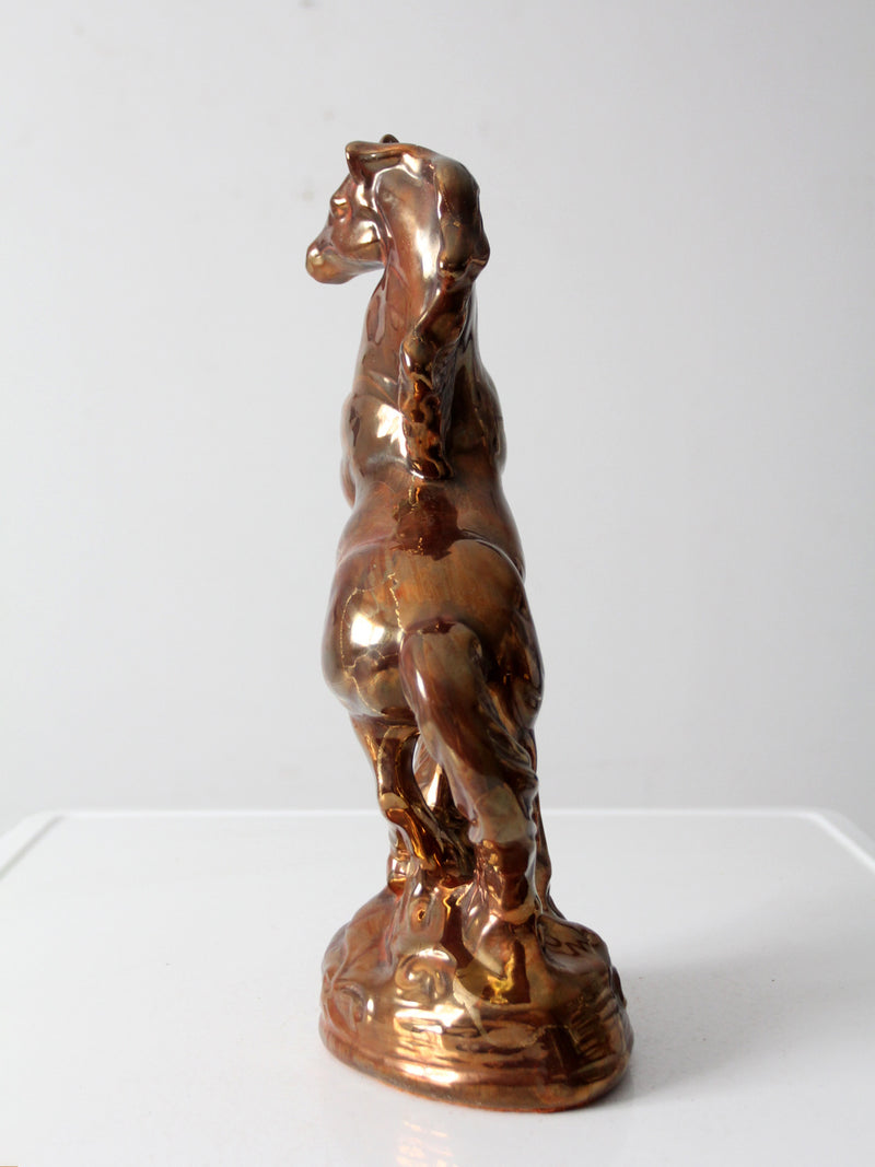 mid-century metallic glaze ceramic horse