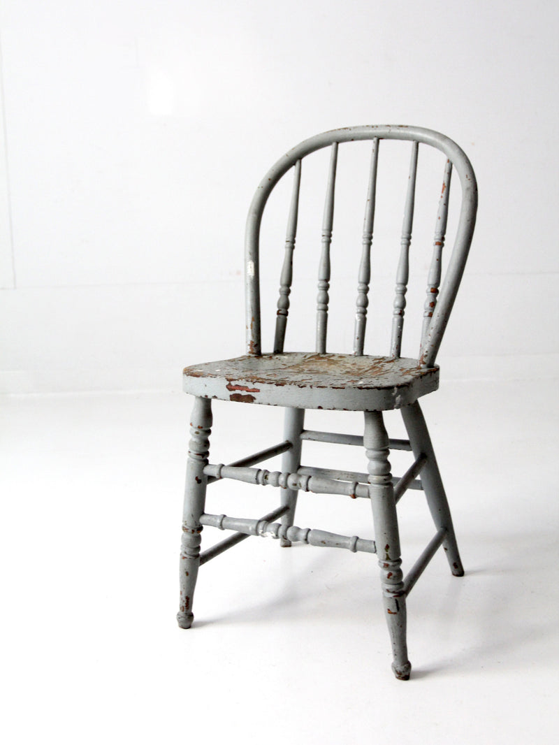 antique painted spindle back farmhouse chair