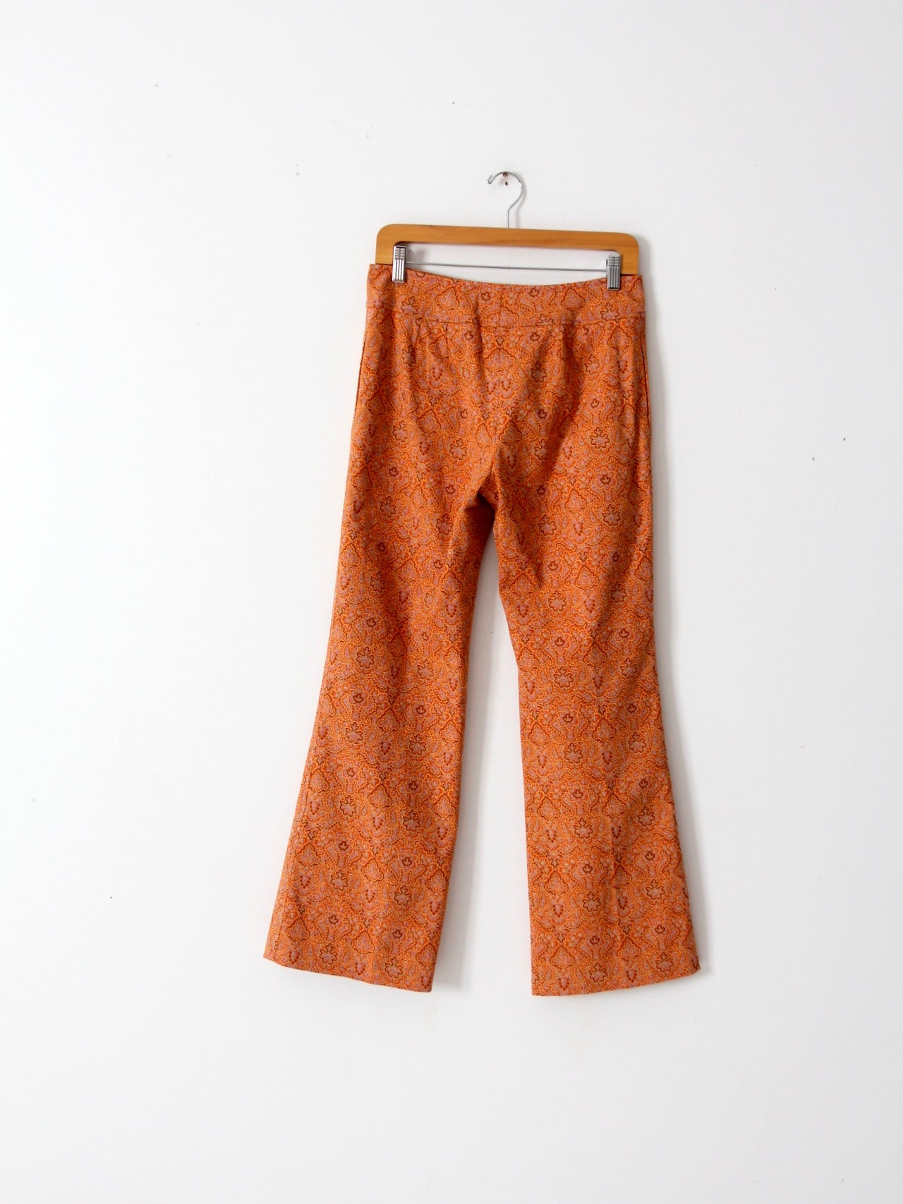 vintage Oscar de la Renta orange paisley bootcut pants