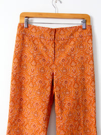 vintage Oscar de la Renta orange paisley bootcut pants