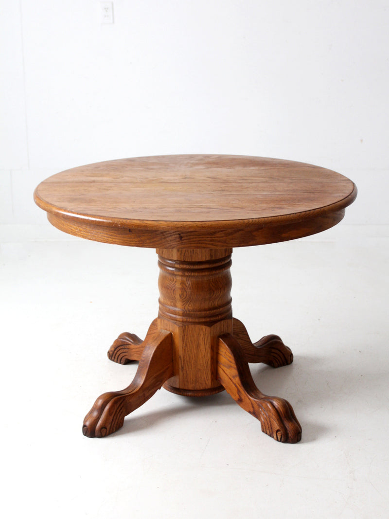 antique round oak dining table