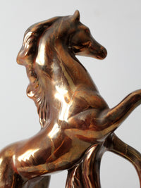 mid-century metallic glaze ceramic horse