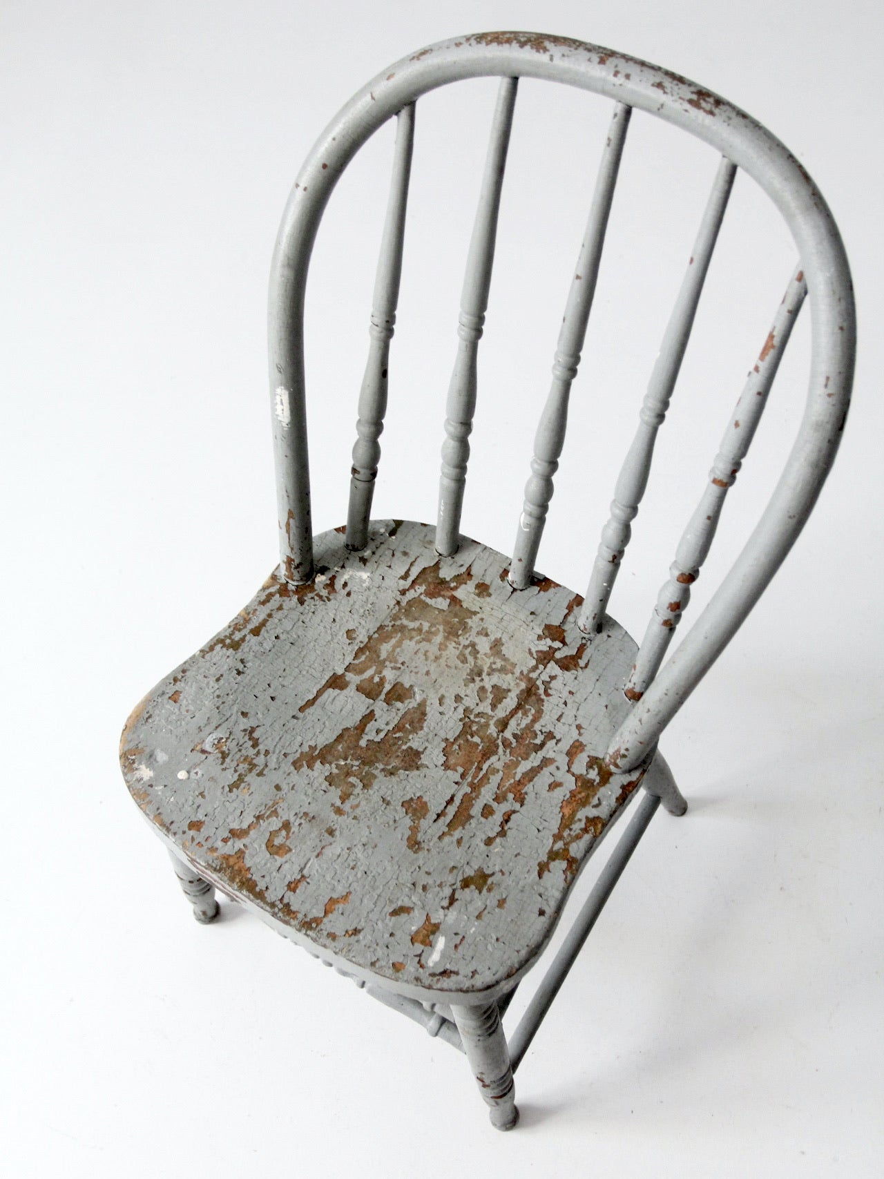 antique painted spindle back farmhouse chair – 86 Vintage