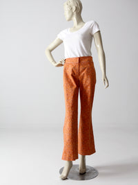 vintage Oscar de la Renta orange paisley bootcut pants