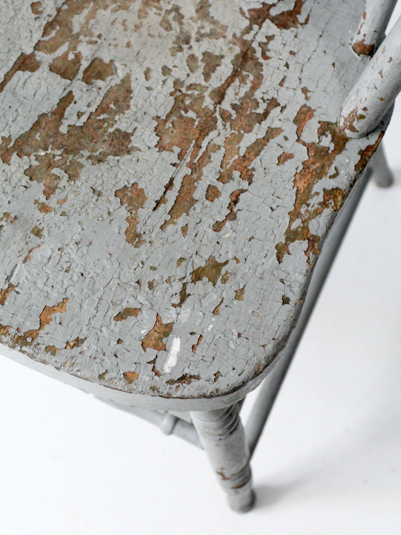 antique painted spindle back farmhouse chair – 86 Vintage