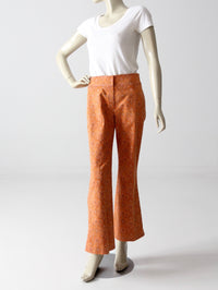 vintage Oscar de la Renta orange paisley bootcut pants