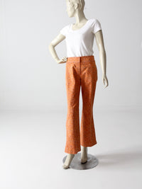 vintage Oscar de la Renta orange paisley bootcut pants