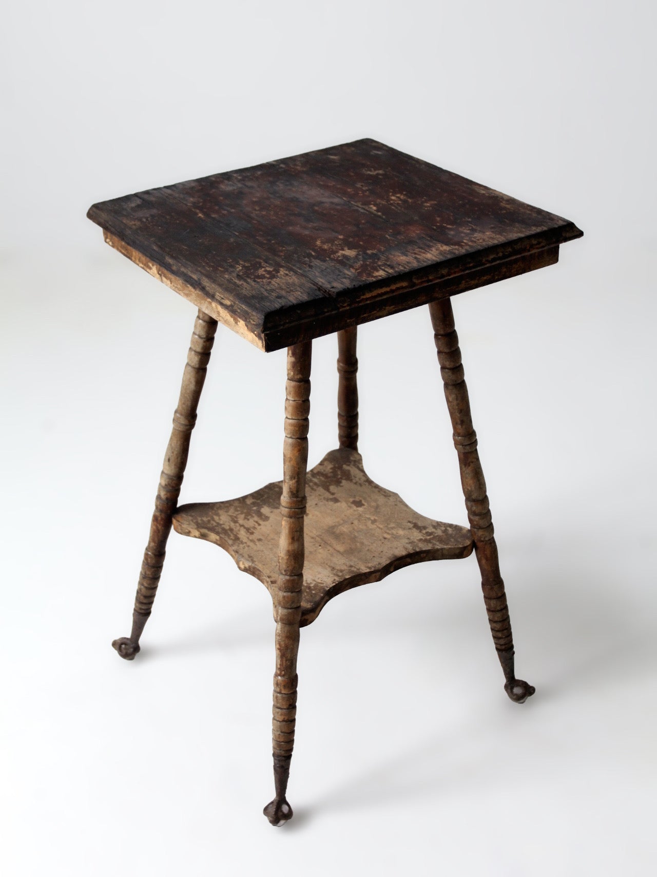 antique Victorian claw foot side table