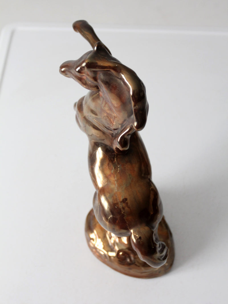 mid-century metallic glaze ceramic horse