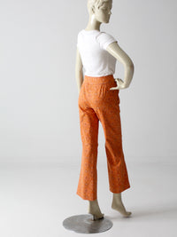 vintage Oscar de la Renta orange paisley bootcut pants