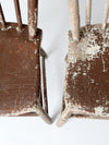 antique chippy paint farmhouse chairs pair