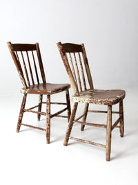 antique chippy paint farmhouse chairs pair