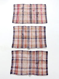 vintage plaid rag rugs | set of 3