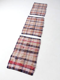 vintage plaid rag rugs | set of 3