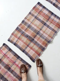 vintage plaid rag rugs | set of 3