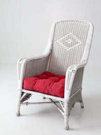 antique white wicker porch chair