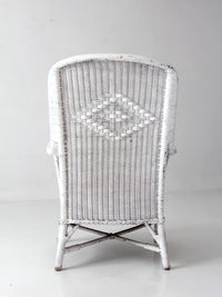 antique white wicker porch chair