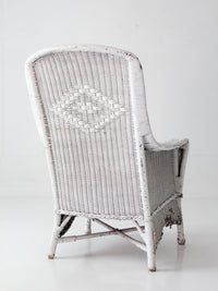 antique white wicker porch chair