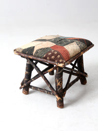 antique Adirondack twig stool