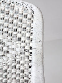 antique white wicker porch chair