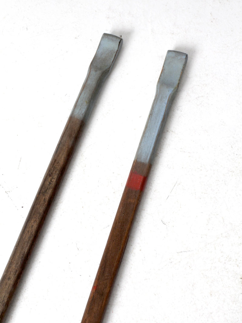 vintage painted wood oars pair