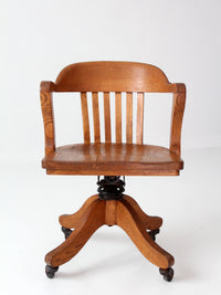 antique Gunlocke banker' swivel desk chair