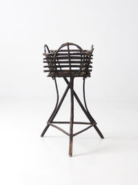 antique Adirondack twig planter table