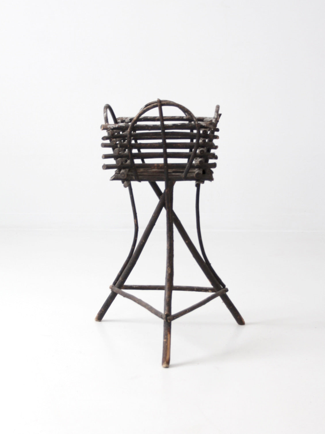 antique Adirondack twig planter table