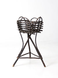 antique Adirondack twig planter table