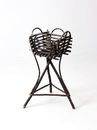 antique Adirondack twig planter table