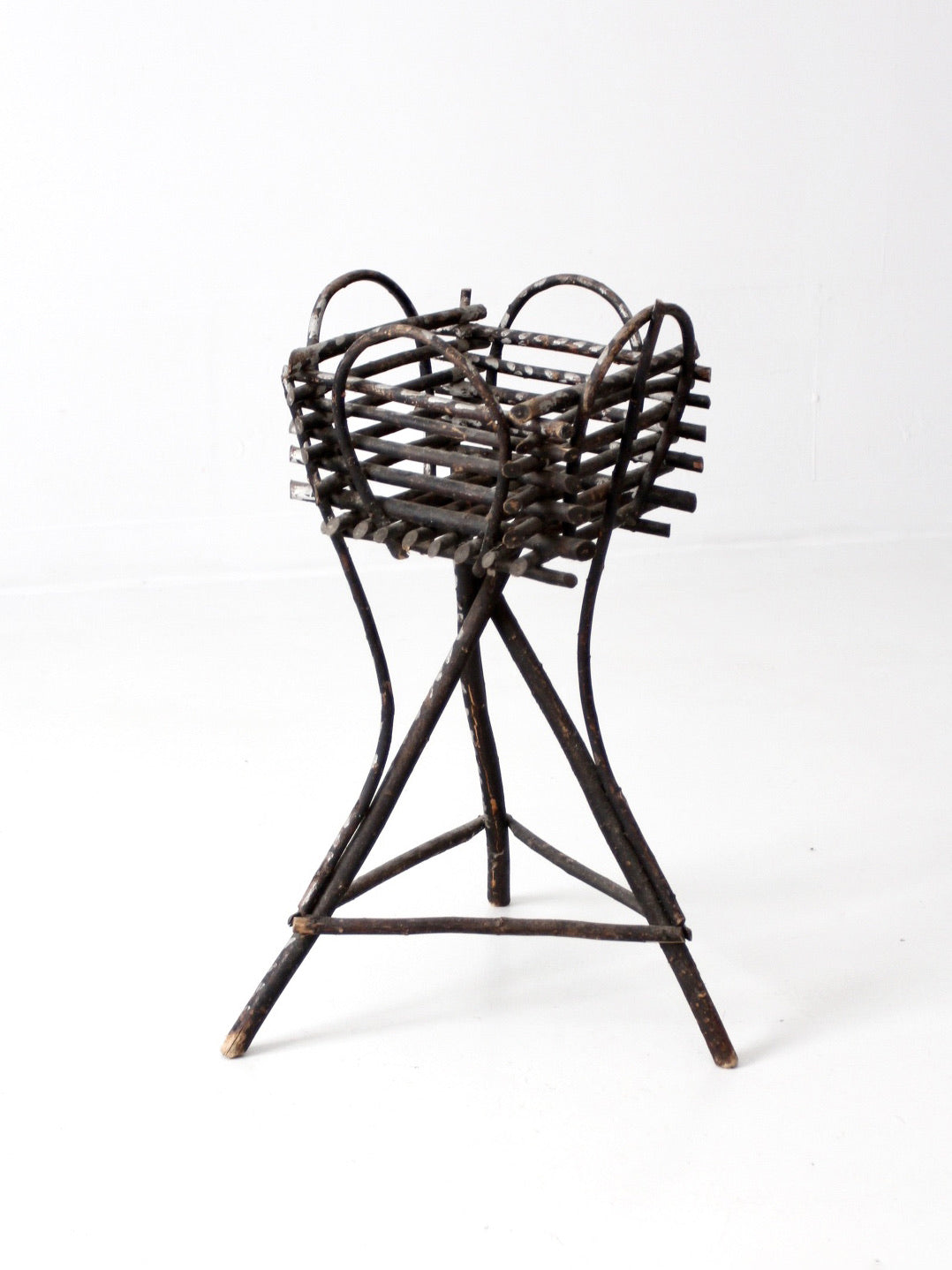 antique Adirondack twig planter table