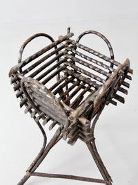 antique Adirondack twig planter table