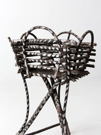 antique Adirondack twig planter table